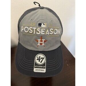Houston Astros 2017 World Series Champions Hat Cap 47 Clean Up Postseason Blue